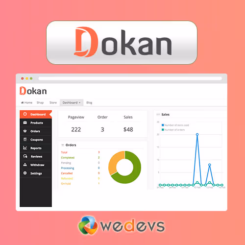 Dokan Pro multi vendor marketplace plugin dashboard preview