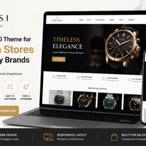 Image Alt Text: Lousi Watch Store Shopify 2.0 Theme Free Download